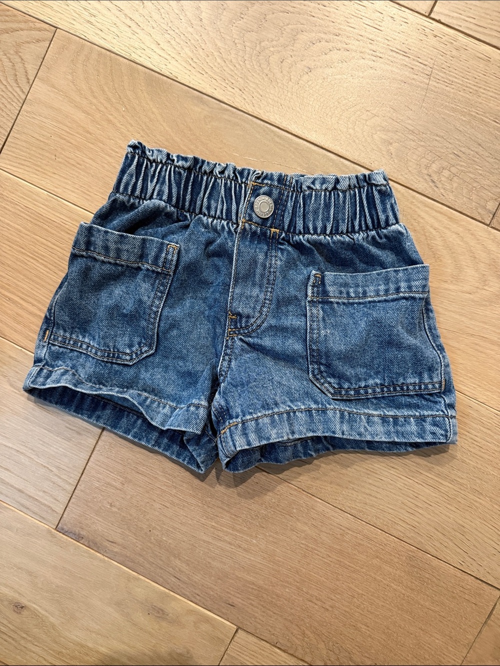 H&M Denim Elastic-Waist Kids Shorts - Blue